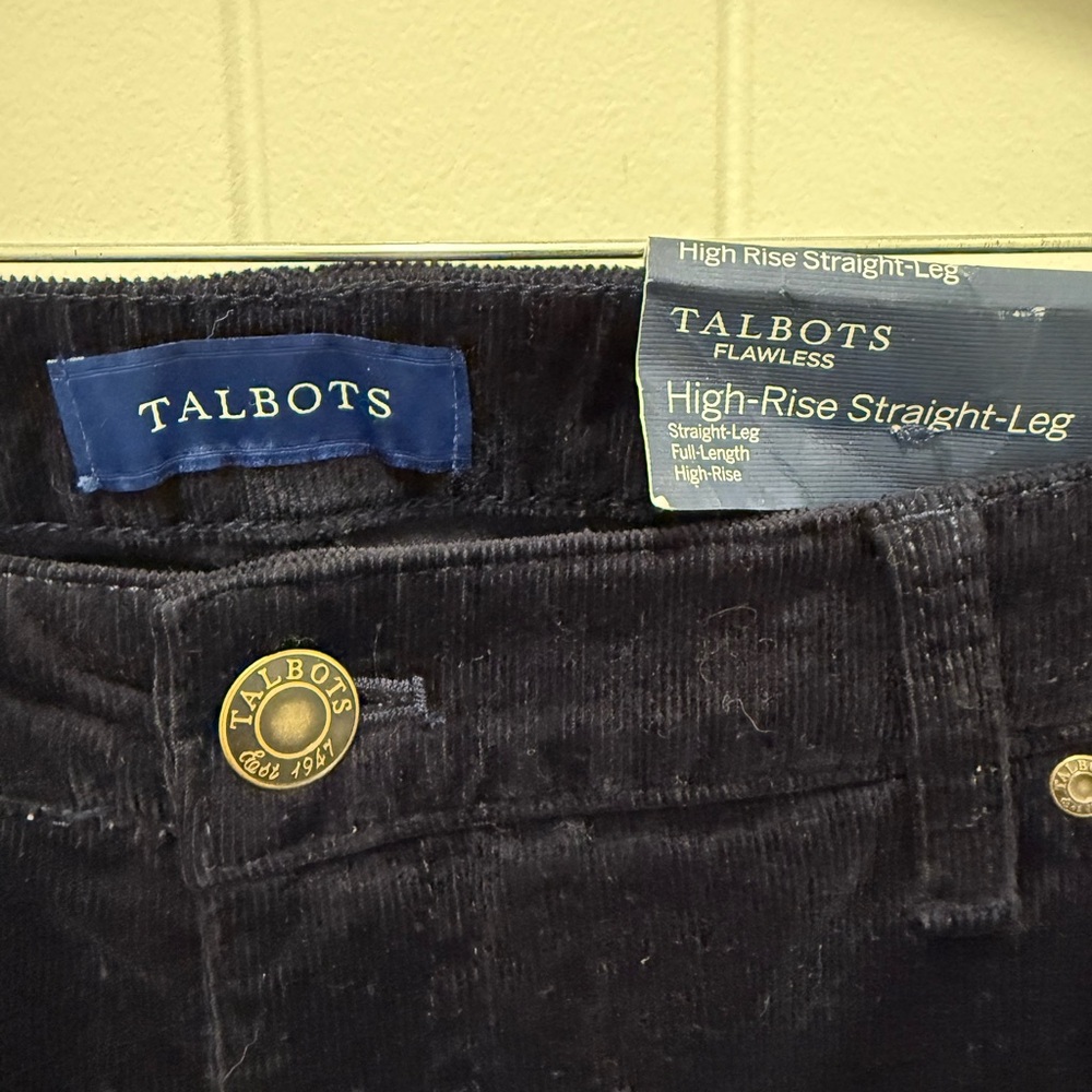 Talbots Navy Corduroy High-Rise Pants